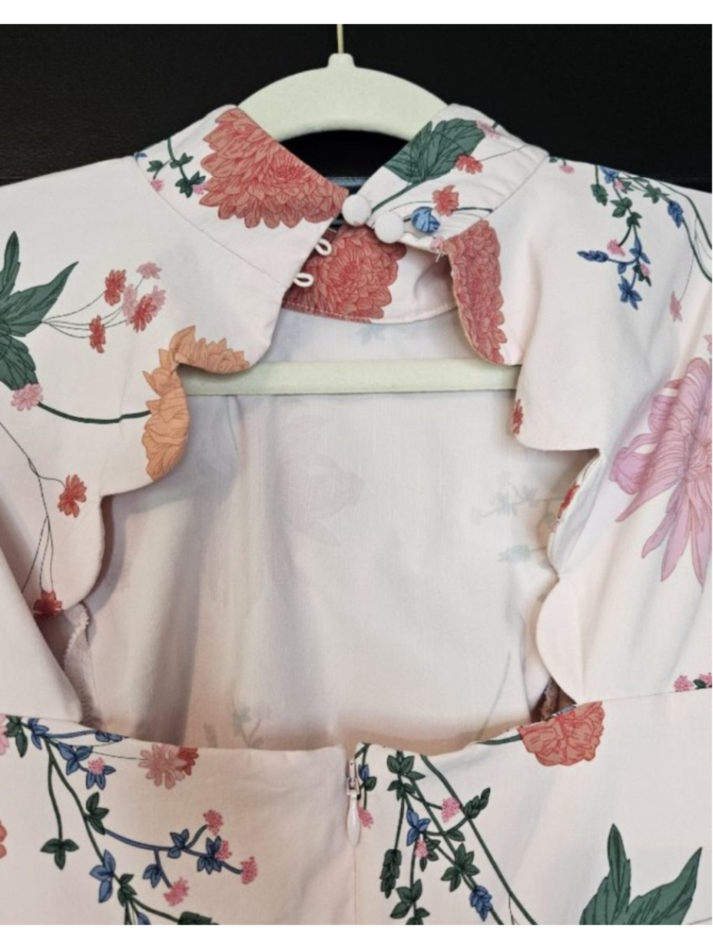 Maeve by Anthropologie Mock-Neck Stretch Shift Scallop Mini Dress XS 2 - Picture 6 of 8